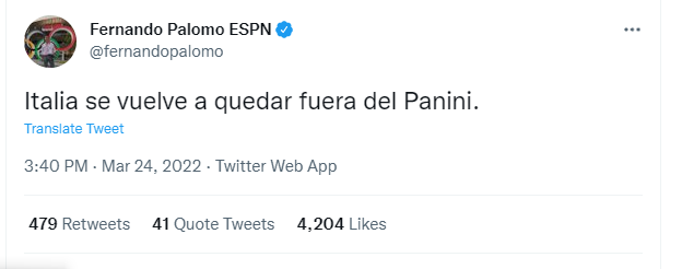 Anche Fernando Palomo non ha perso l'occasione (Immagine: screenshot Twitter)