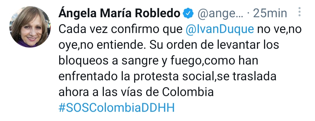 The president ordered the deployment of the public force to unblock the roads already immobilized for 21 days.  Photo: Twitter