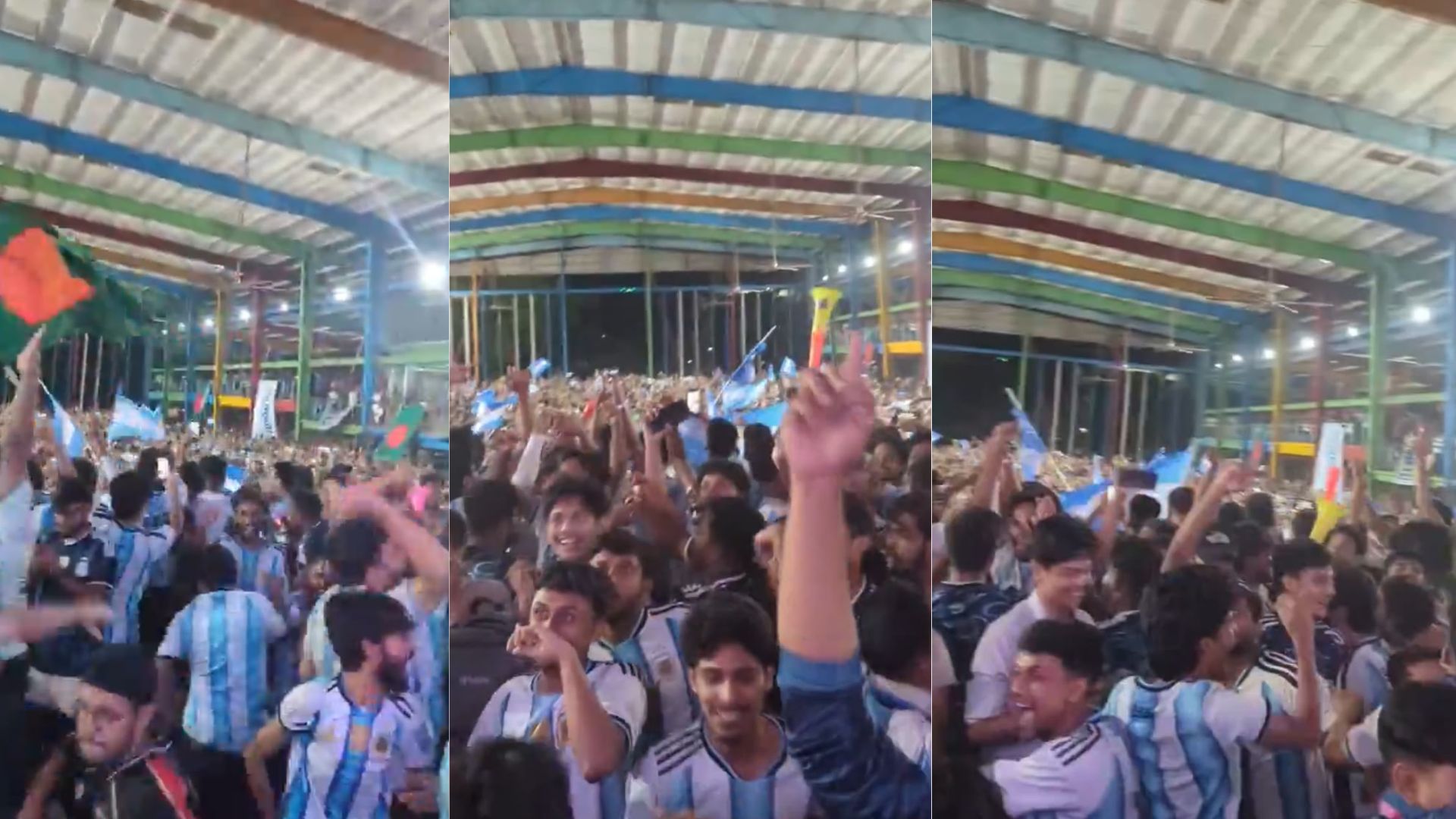 As&iacute; fue el multitudinario festejo en Bangladesh tras la victoria de Argentina sobre Inglaterra y la clasificaci&oacute;n a la final