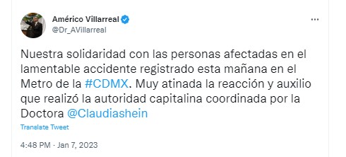 Gobernador de Tamaulipas. (Twitter)