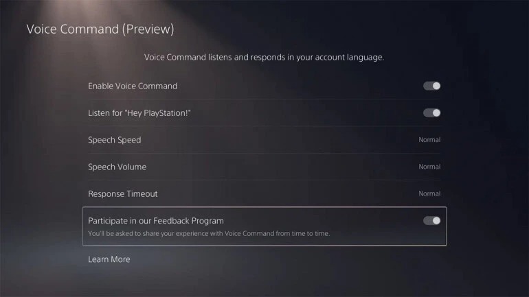 Activar comandos de voz en la consola de PS5