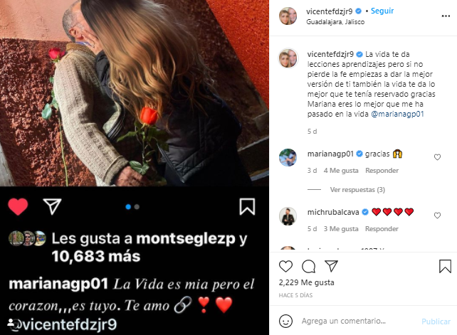 Vicente Fernández anunciando su matrimonio (Foto: Captura de pantalla/@vicentefdzjr9).