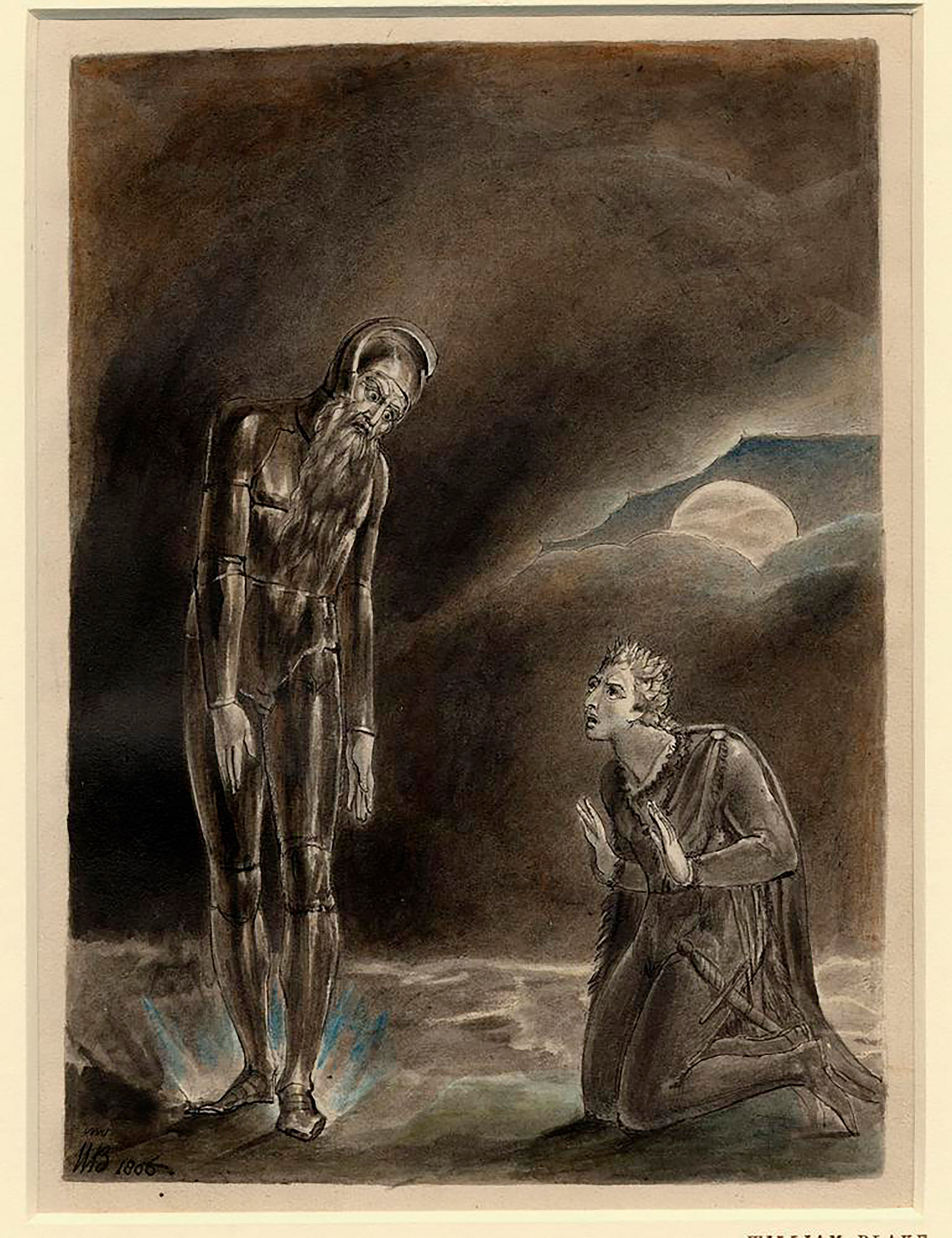 Hamlet y el fantasma de su padre, William Blake, 1806. British Museum