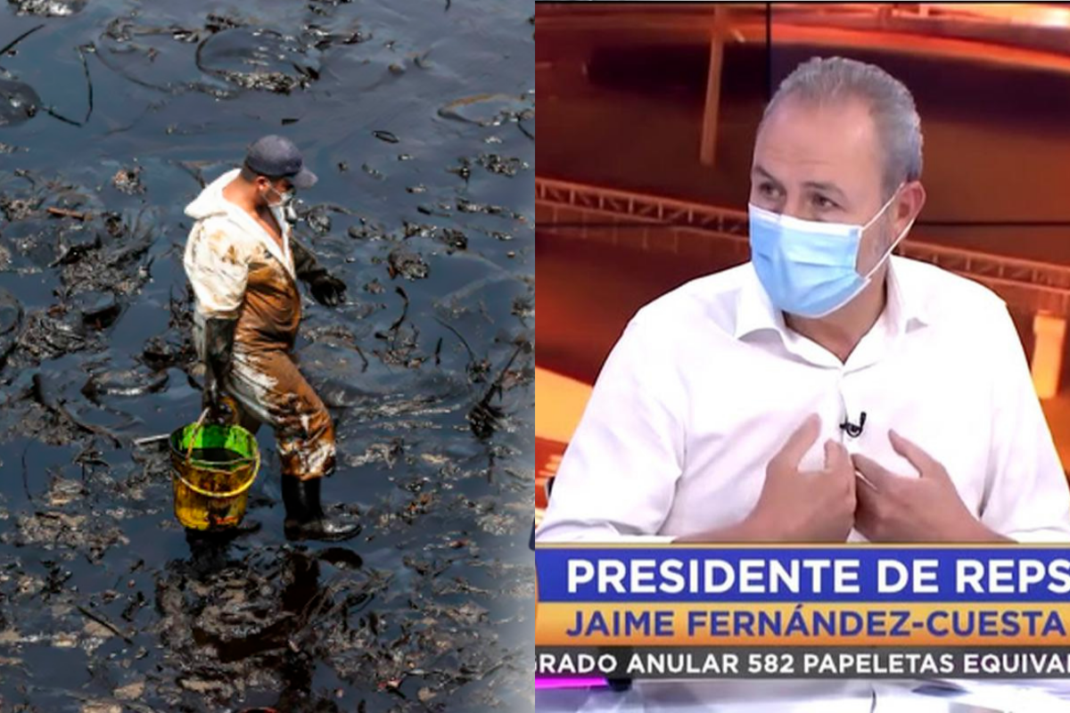 Presidente de Repsol: “Estamos orgullosos que estén todas las playas manchadas y estamos trabajando para limpiar”