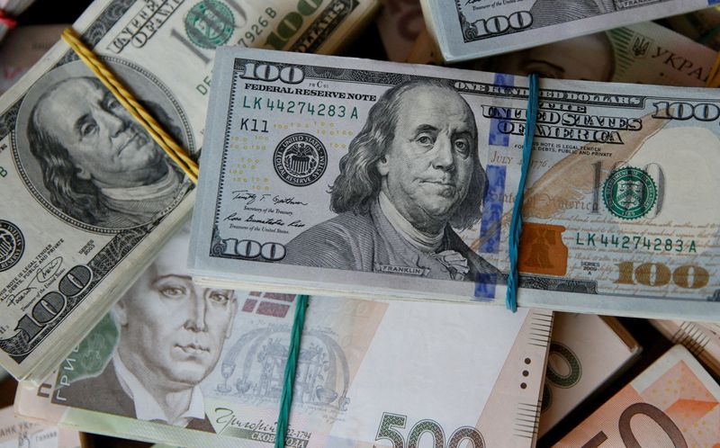Imagen de archivo ilustrativa de billetes de dólar estadounidense, euro y grivna ucraniana tomada en Kiev, Ucrania. 31 de octubre, 2016. REUTERS/Valentyn Ogirenko/Ilustración/Archivo