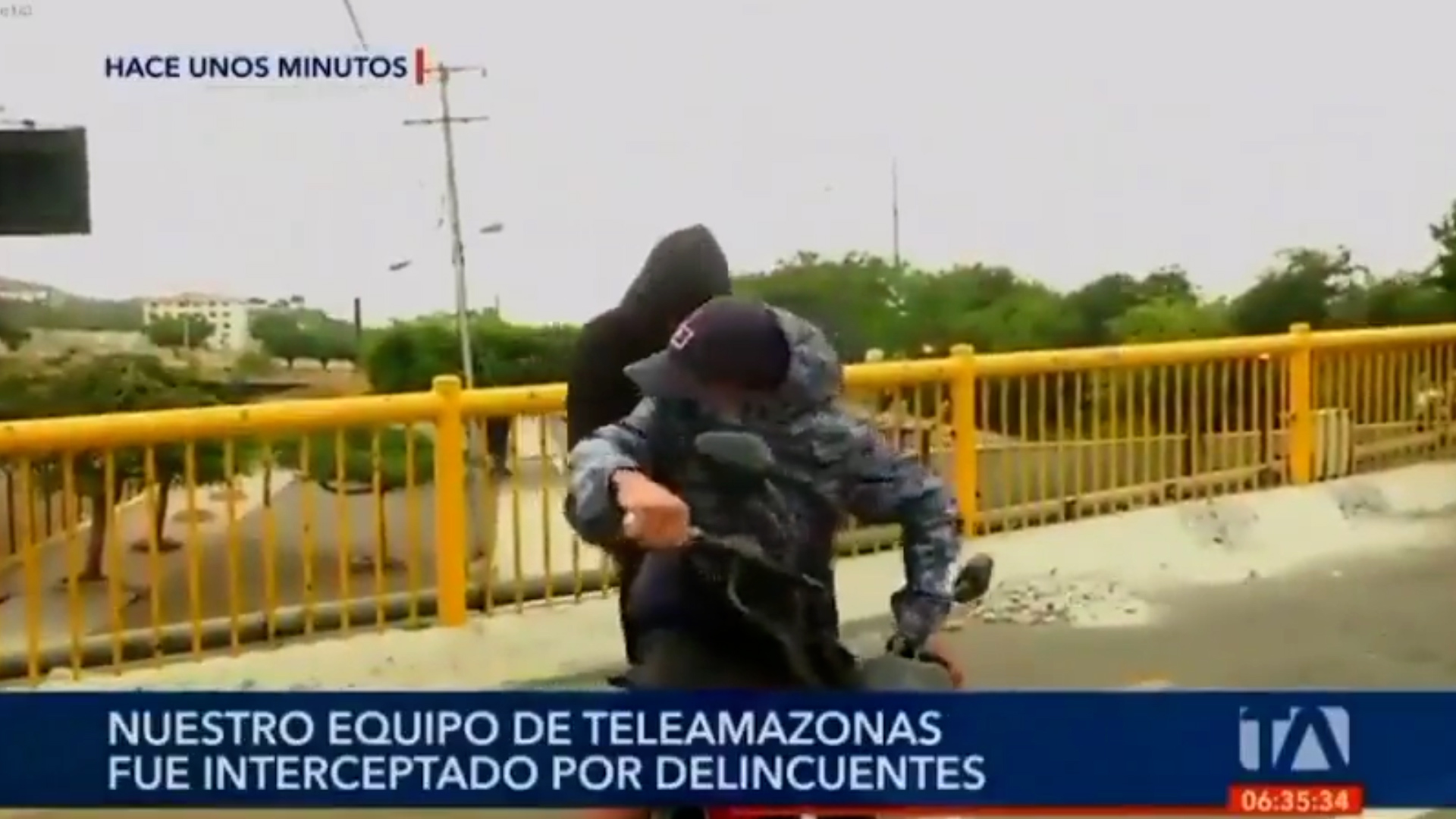 Los delincuentes huyeron al ver que la transmisión estaba saliendo en directo 