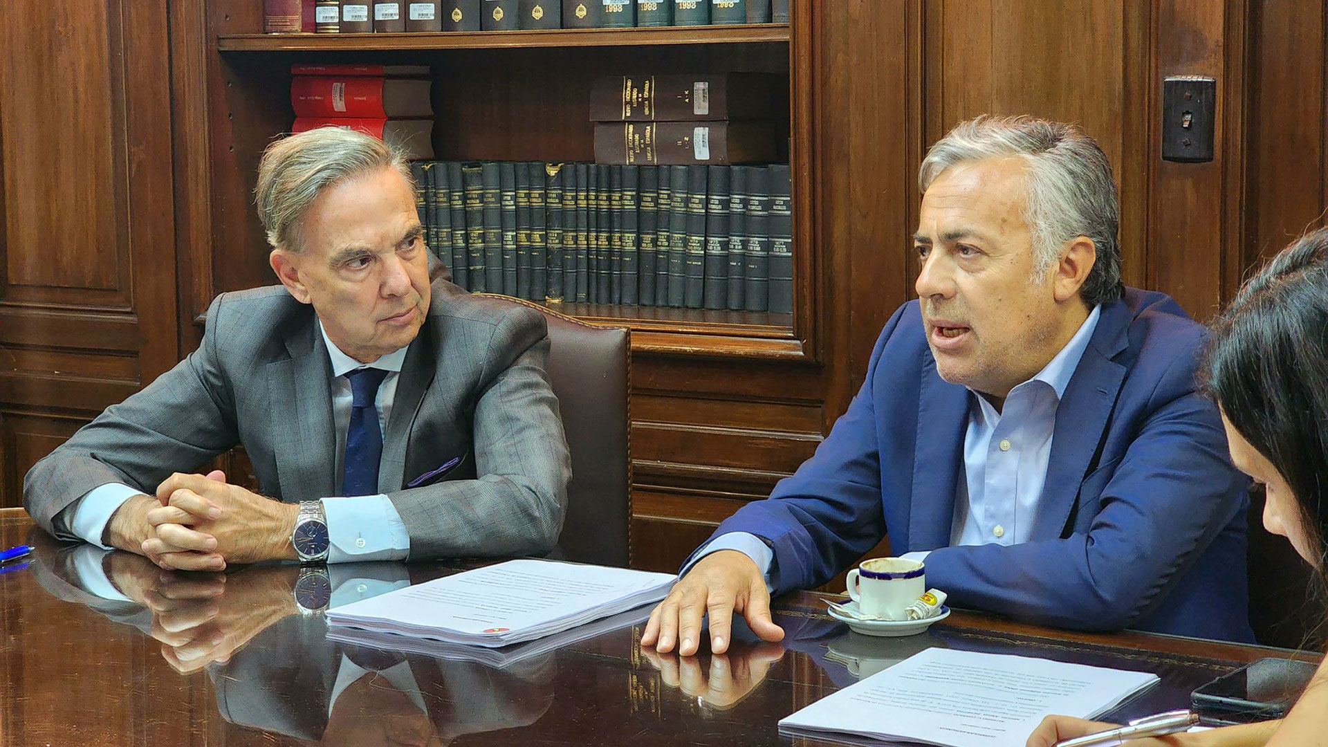 Alfredo Cornejo —senador y precandidato a gobernador en Mendoza— y Miguel Ángel Pichetto —Auditor General de la Nación—