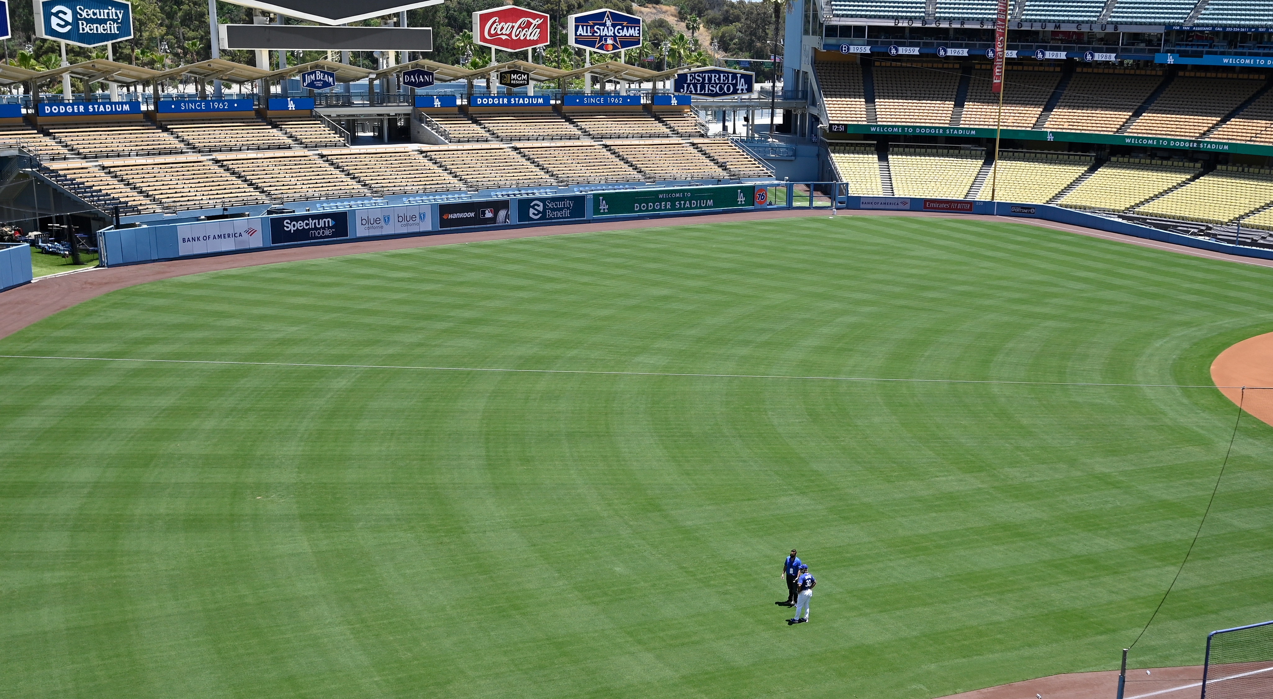 AHORA - El estadio de Los Angeles Dodgers durante la cuarentena (Robert Hanashiro-USA TODAY Sports)