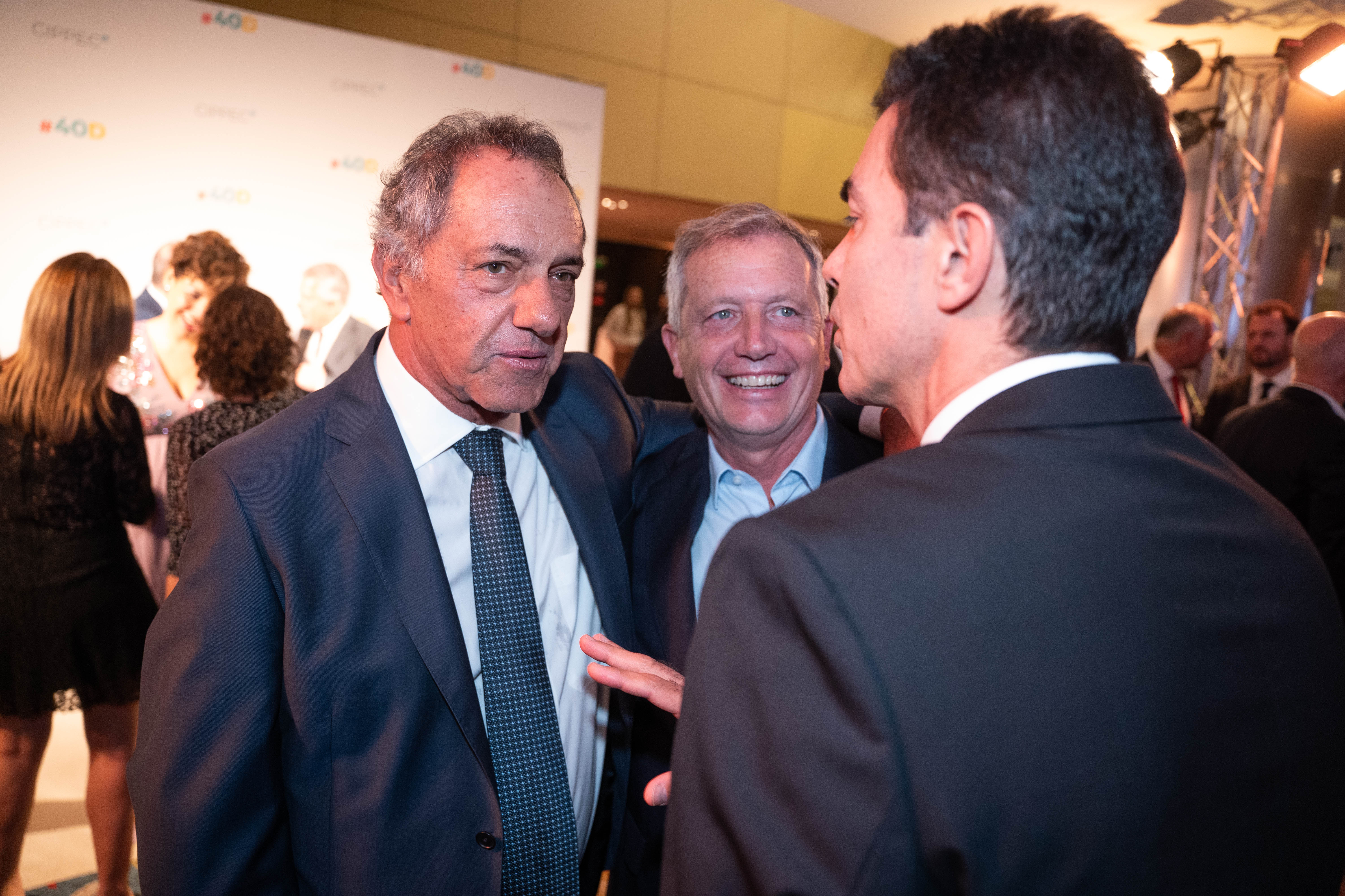El embajador argentino en Brasil, Daniel Scioli, y el diputado Emilio Monzó 