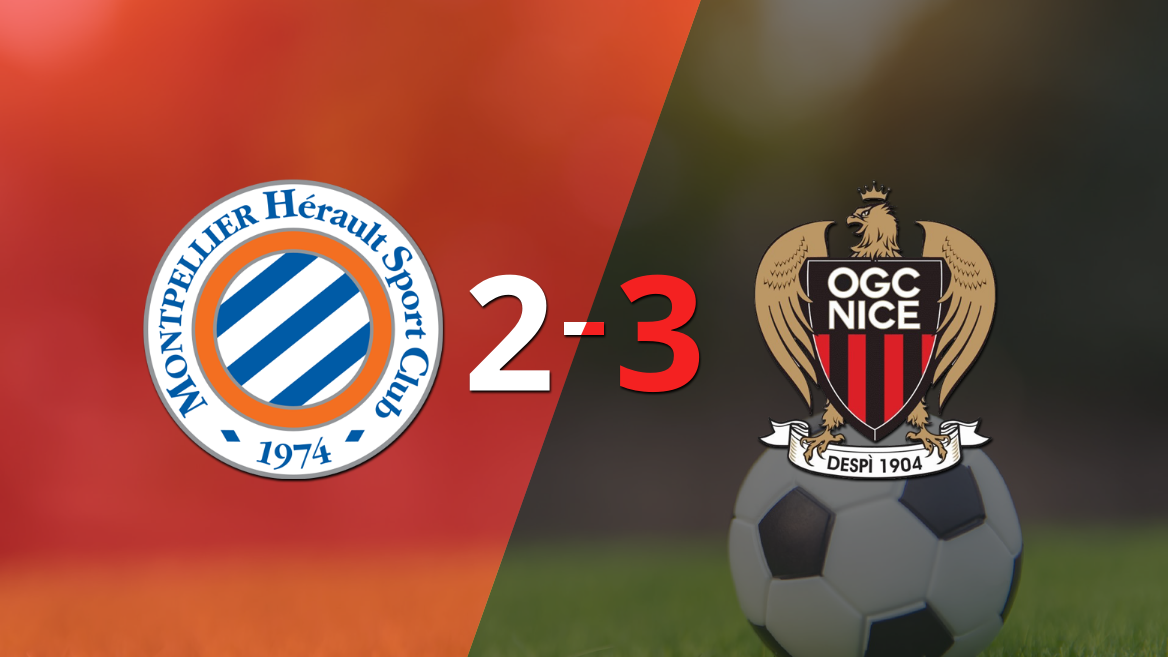 Téji Savanier anotó dos goles, pero Montpellier no pudo evitar la derrota frente a Nice