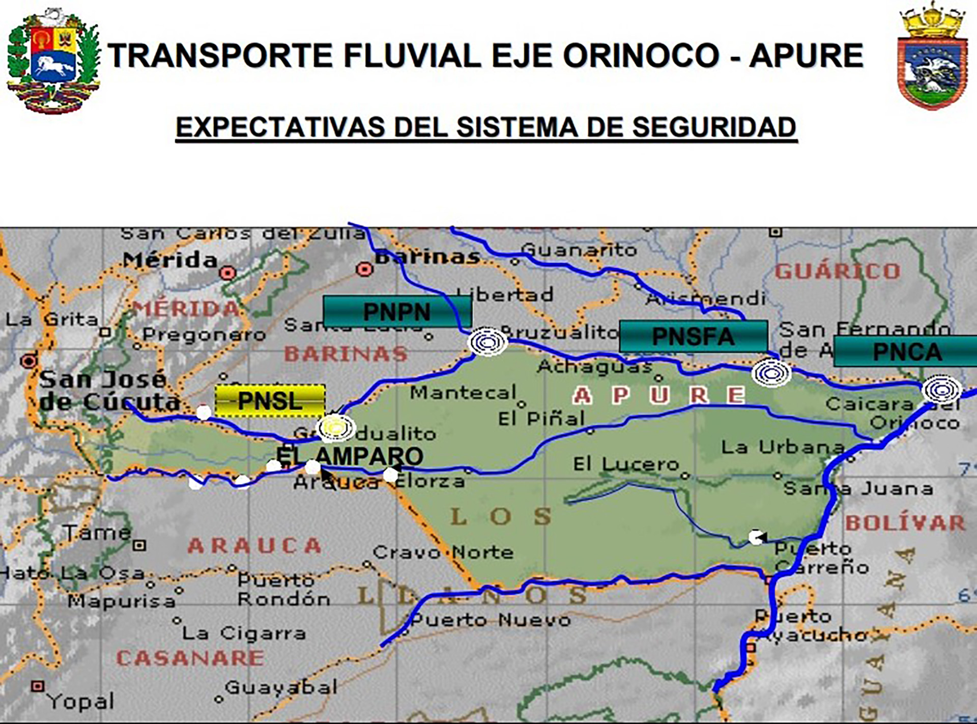 Sistema de Seguridad Transporte Fluvial Orinoco Apure. Lámina de Carlos Castellanos