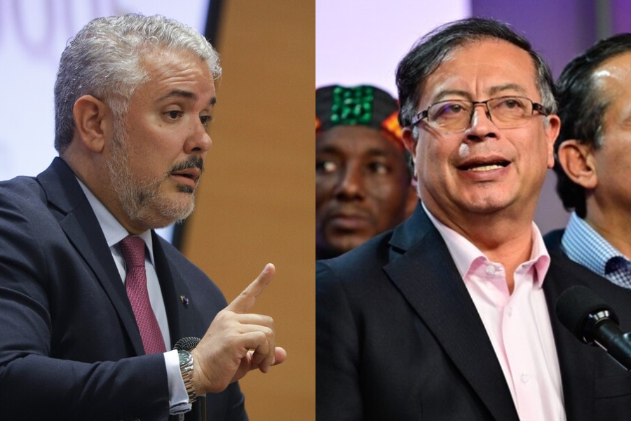 Expresidente de Colombia, Iván Duque y el mandatario Gustavo Petro