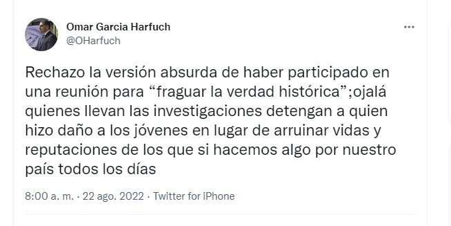 García Harfuch reachazó su participación en la construcción de la "verdad histórica" de Ayotzinapa (Foto: Twitter@OHarfuch)