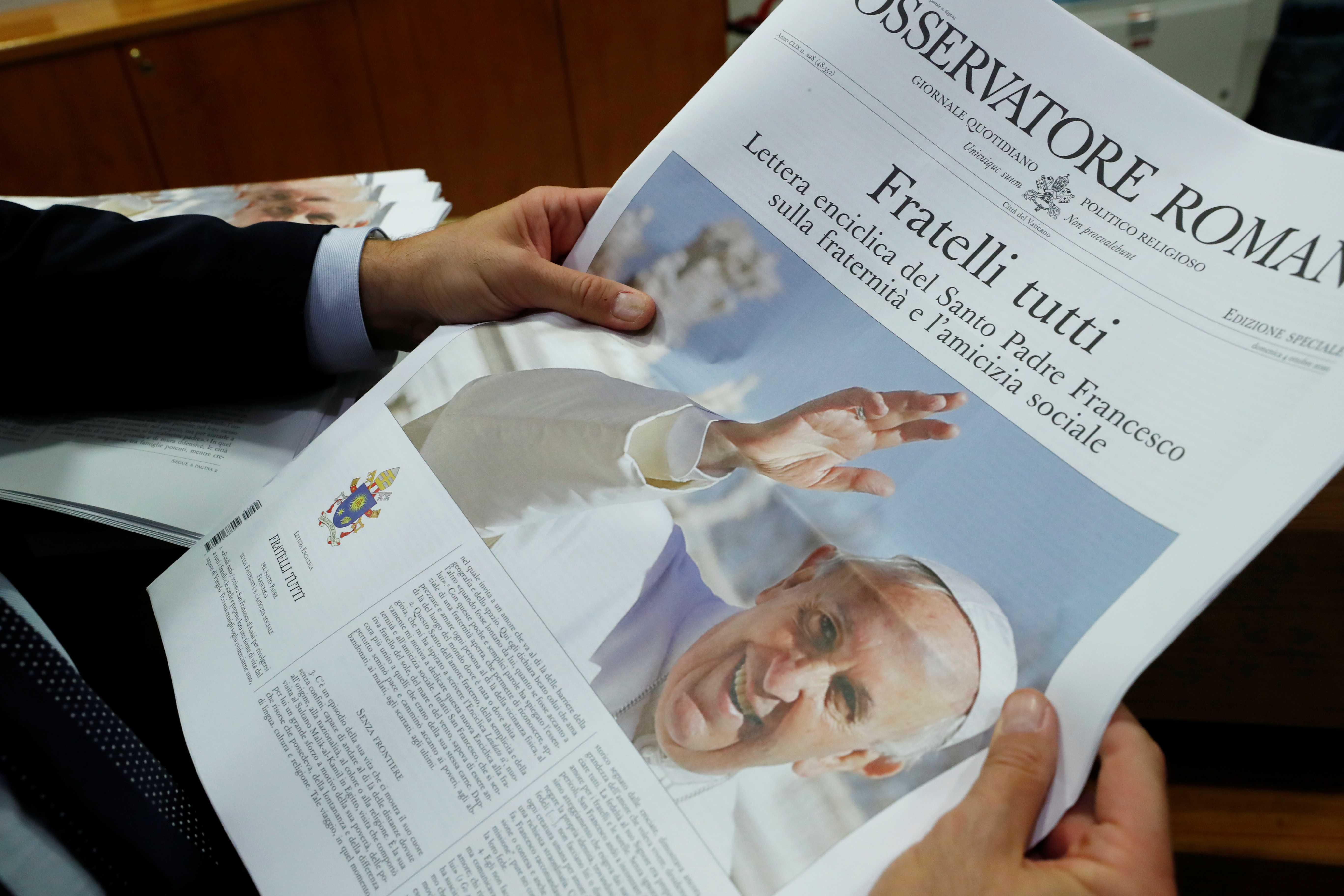 Esta es la tercera encíclica de Francisco, tras “Lumen fidei” (2013), iniciada por el papa Benedicto XVI y “Laudato si” (2015) (Reuters)