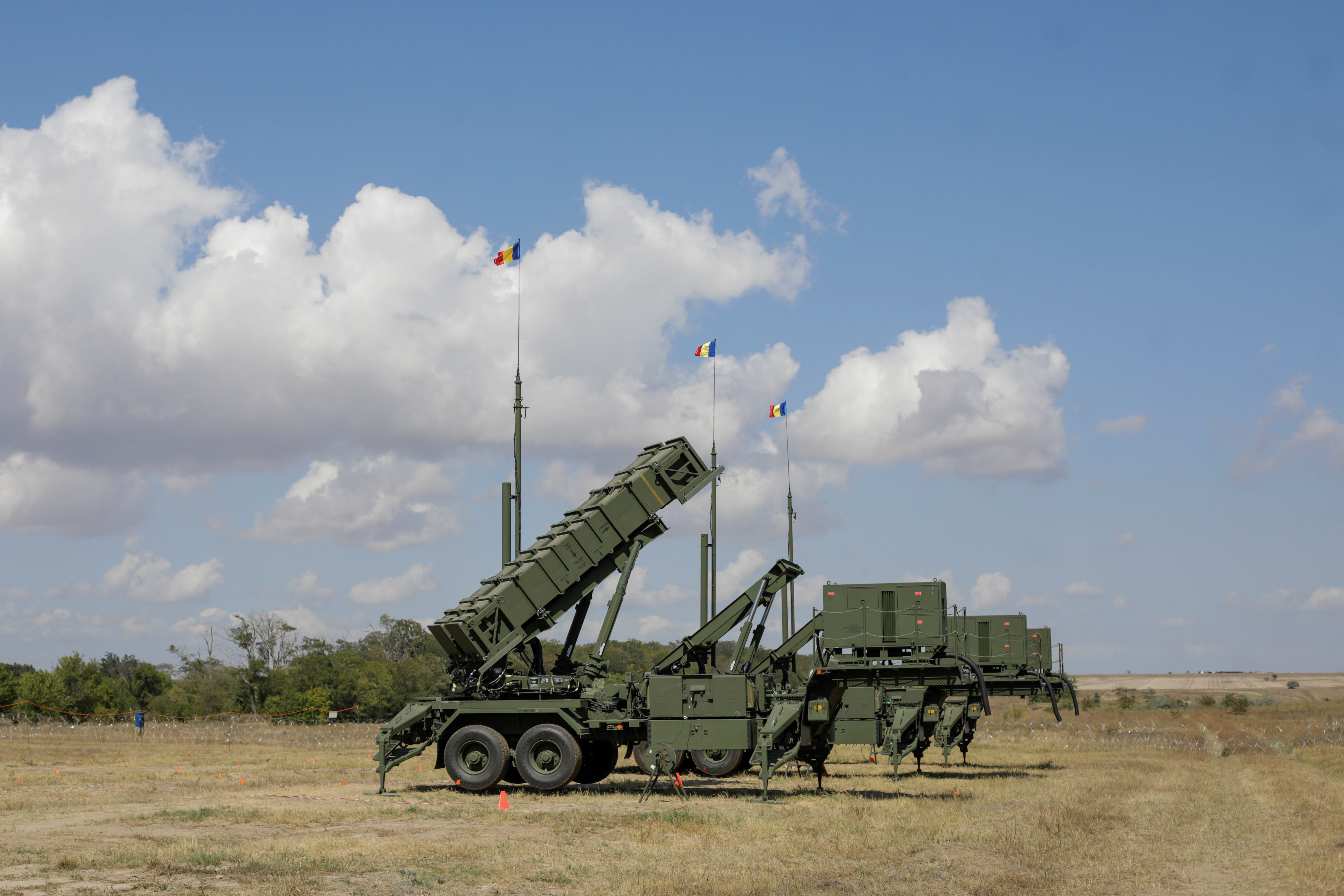 Los primeros sistemas de misiles tierra-aire Patriot entregados al ejército rumano en el Centro Nacional de Entrenamiento para la Defensa Aérea, en Capu Midia, al este de Rumanía, el 17 de septiembre de 2020. Inquam Photos/George Calin vía REUTERS/Archivo