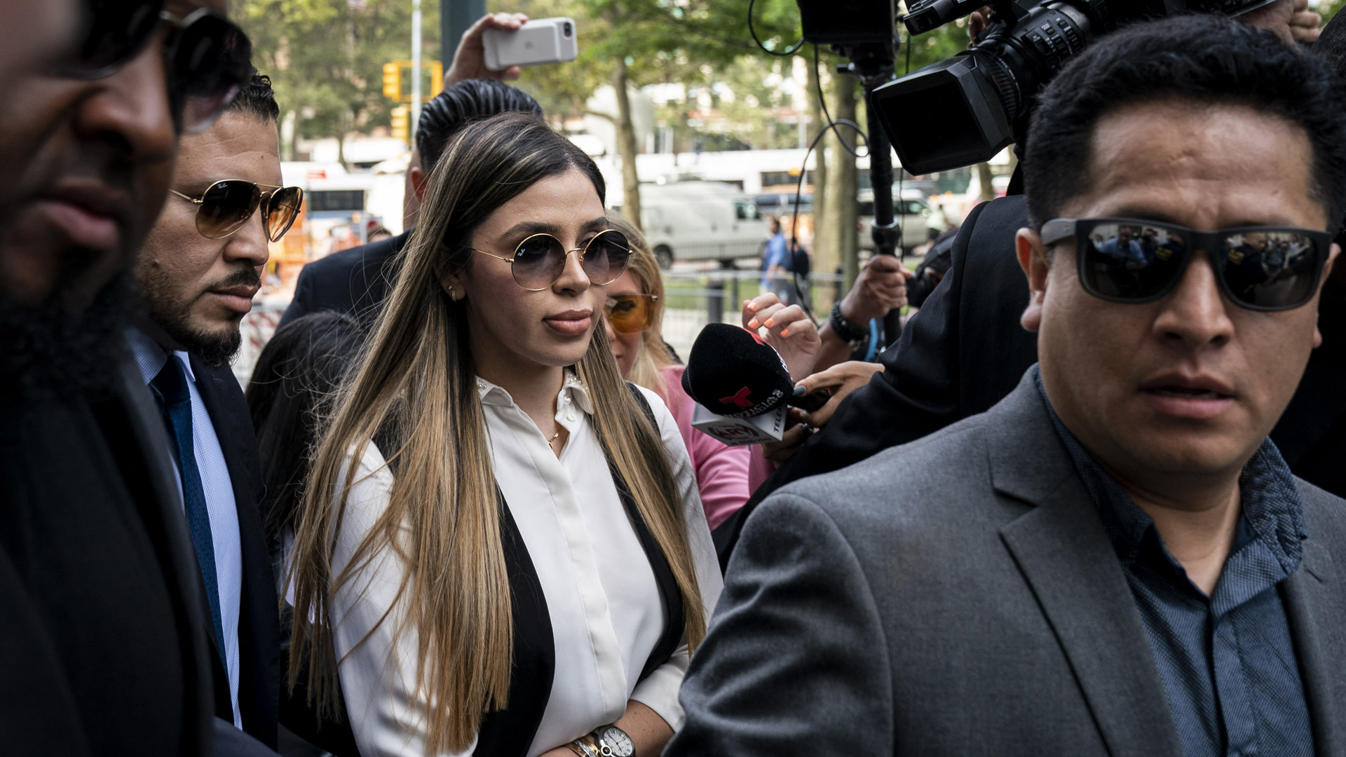 The US court reduced the sentence of Emma Coronel, wife of "El Chapo" Guzmán who had pleaded guilty to conspiring to traffic drugs, launder money and participate in financial business with the Sinaloa cartel (DEF File)