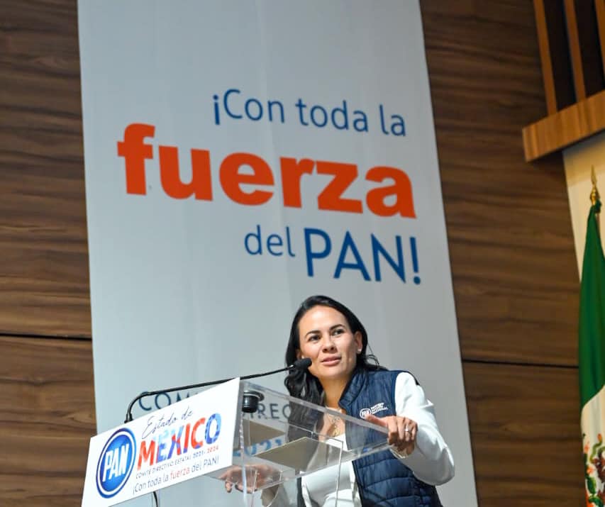 La candidata del PRI-PAN-PRD-NA, Alejandra Del Moral en un evento del PAN Edomex (Facebook/Alejandra Del Moral)