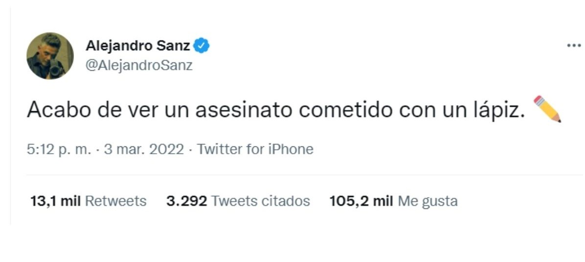 Alejandro Sanz reacciona a la canción de Residente. (Foto: Twitter)