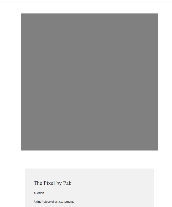 The Pixel, la obra de Pak que se vendió por 1,36 millones de dólares (Sotheby’s en niftygateway.com)