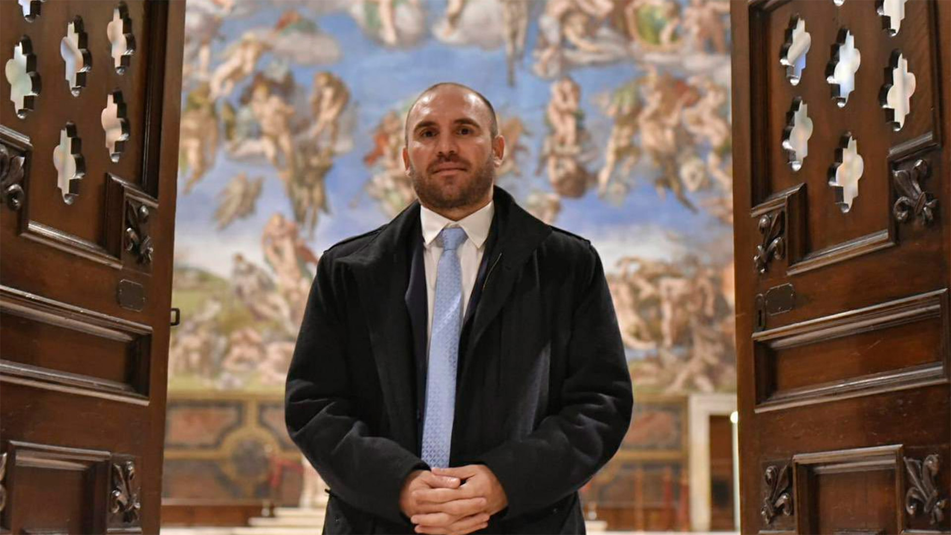 San Guzmán: una imagen casi beatífica del ministro, en una visita al Vaticano