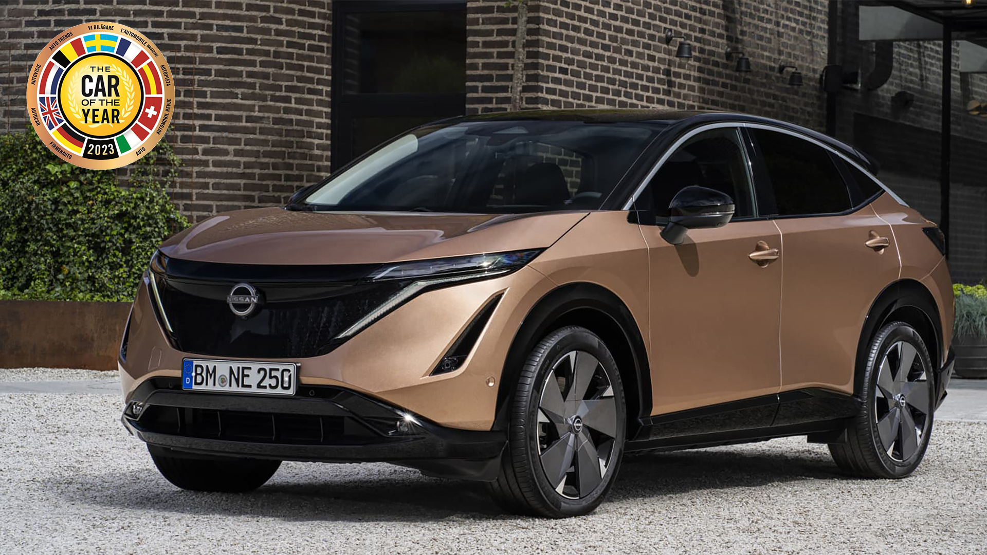 El SUV Nissan Ariya fue el tercer modelo con más votos. Al igual que los dos primeros y el cuarto, todos son vehículos completamente eléctricos