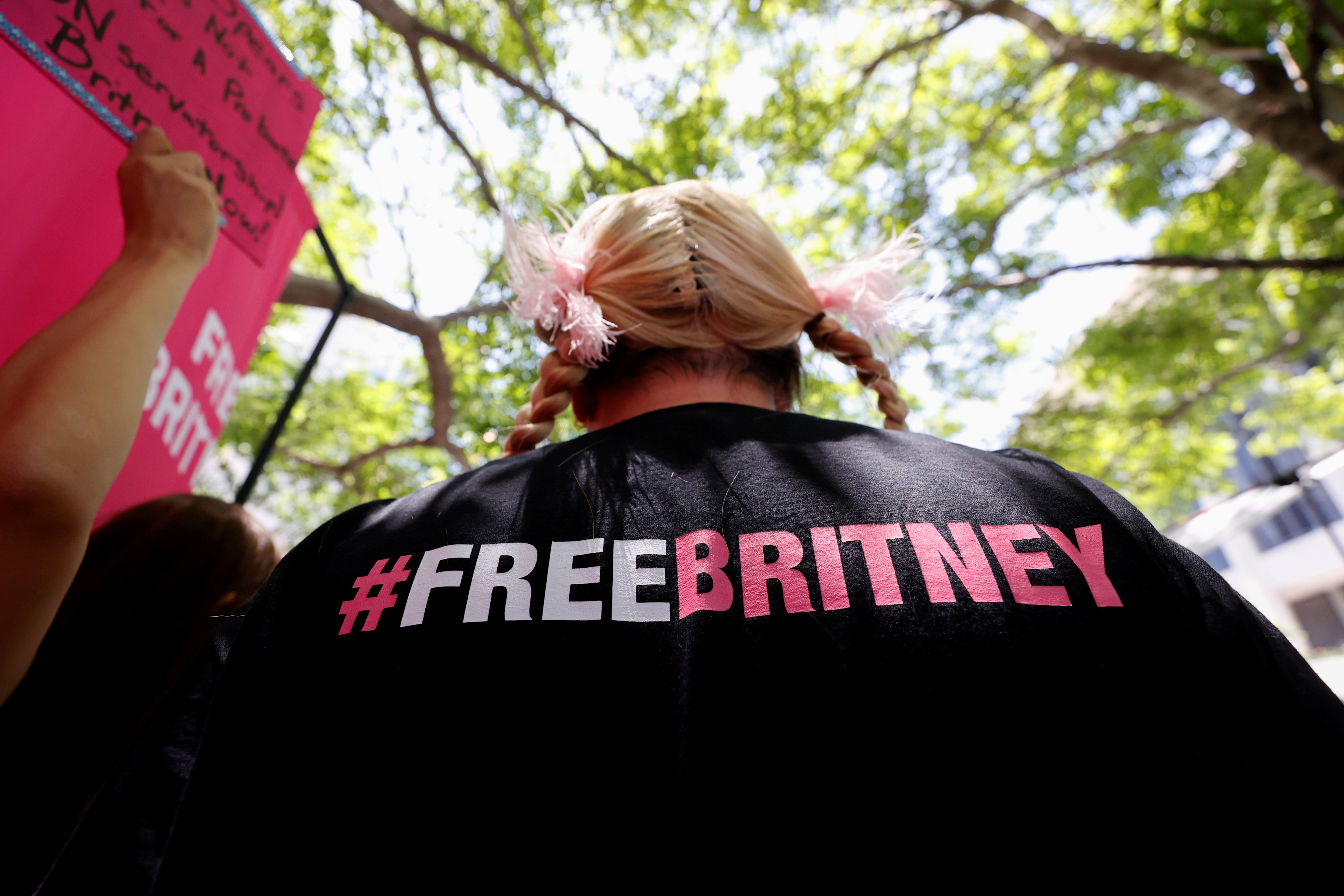 Los fanáticos de Britney Spears en los tribunales de Los Ángeles (Reuters)