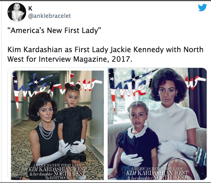 Kim ya había emulado a la Jackie Kennedy, emblemática primera dama, en 2017 (Foto: Captura de pantalla)