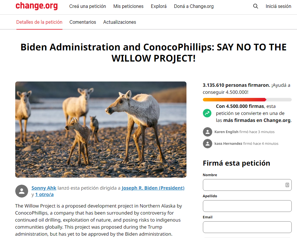 Una de las peticiones en change.org consiguió más de 3 millones de firmas