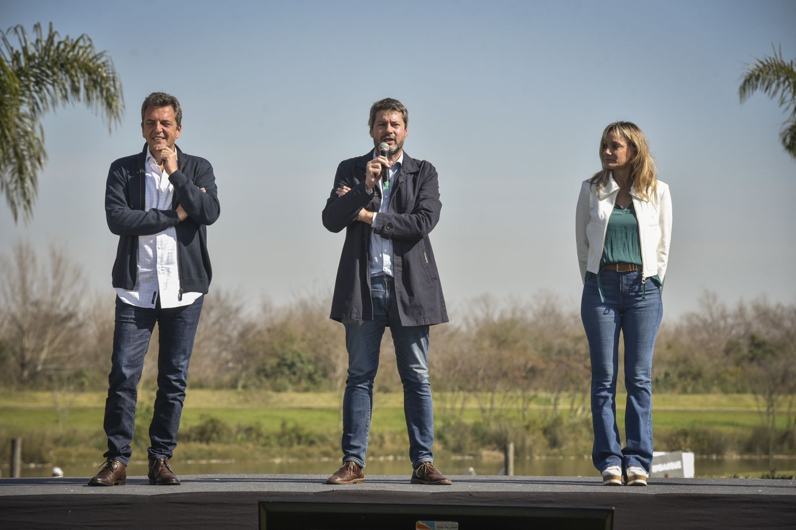 Sergio Massa, Matías Lammens y Malena Galmarini inauguraron una guardería náutica en la pista nacional de remo en Tigre