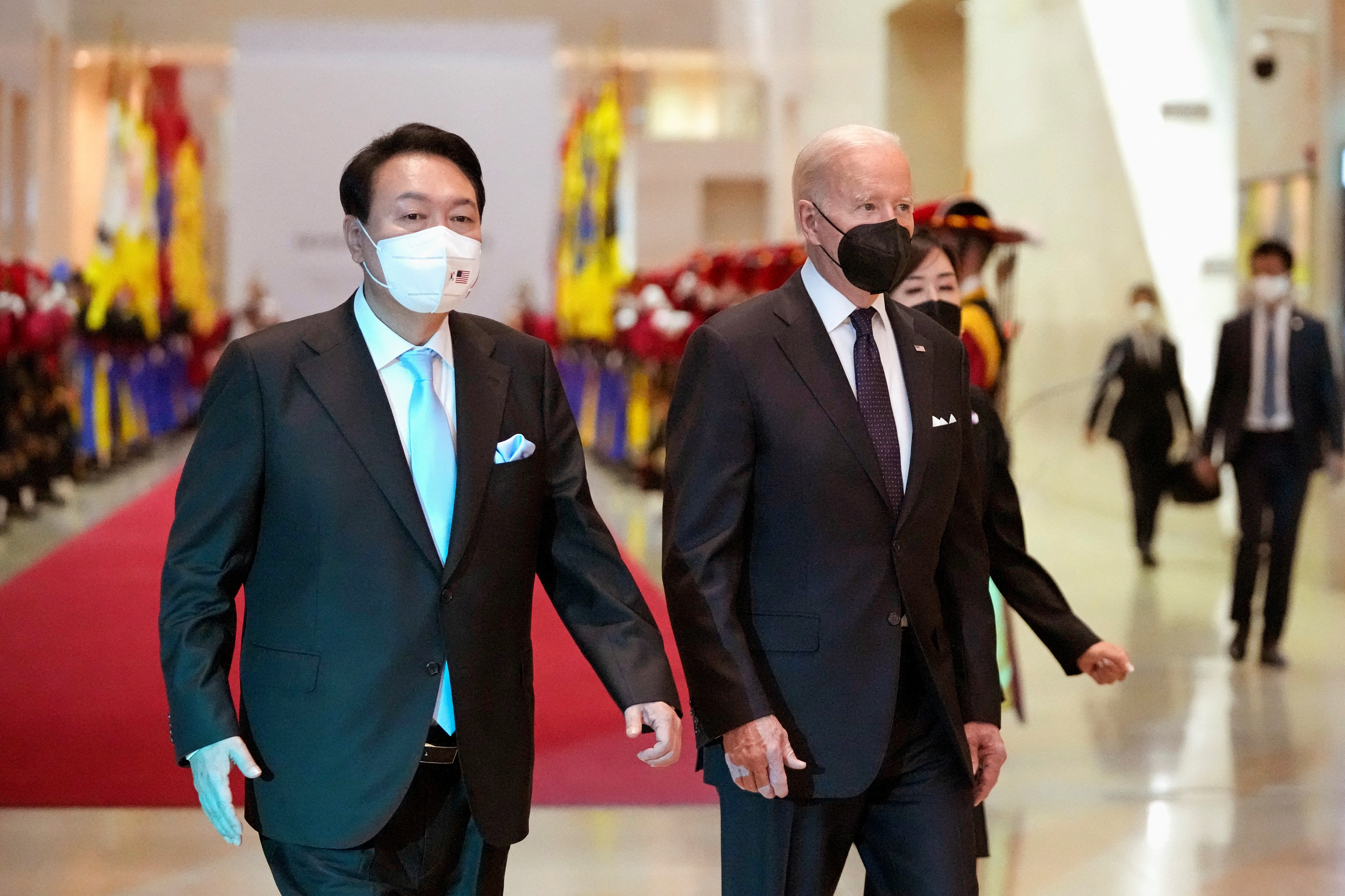 Los presidentes de Estados Unidos y Corea del Sur sostuvieron un encuentro en Seúl durante le mes de mayo via REUTERS  Lee Jin-man/Pool 