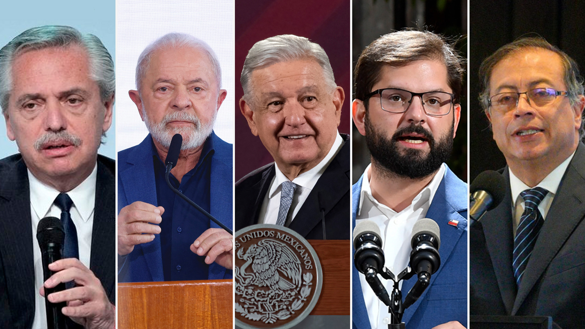 Alberto Fernández, Lula, López Obrador, Boric y Petro