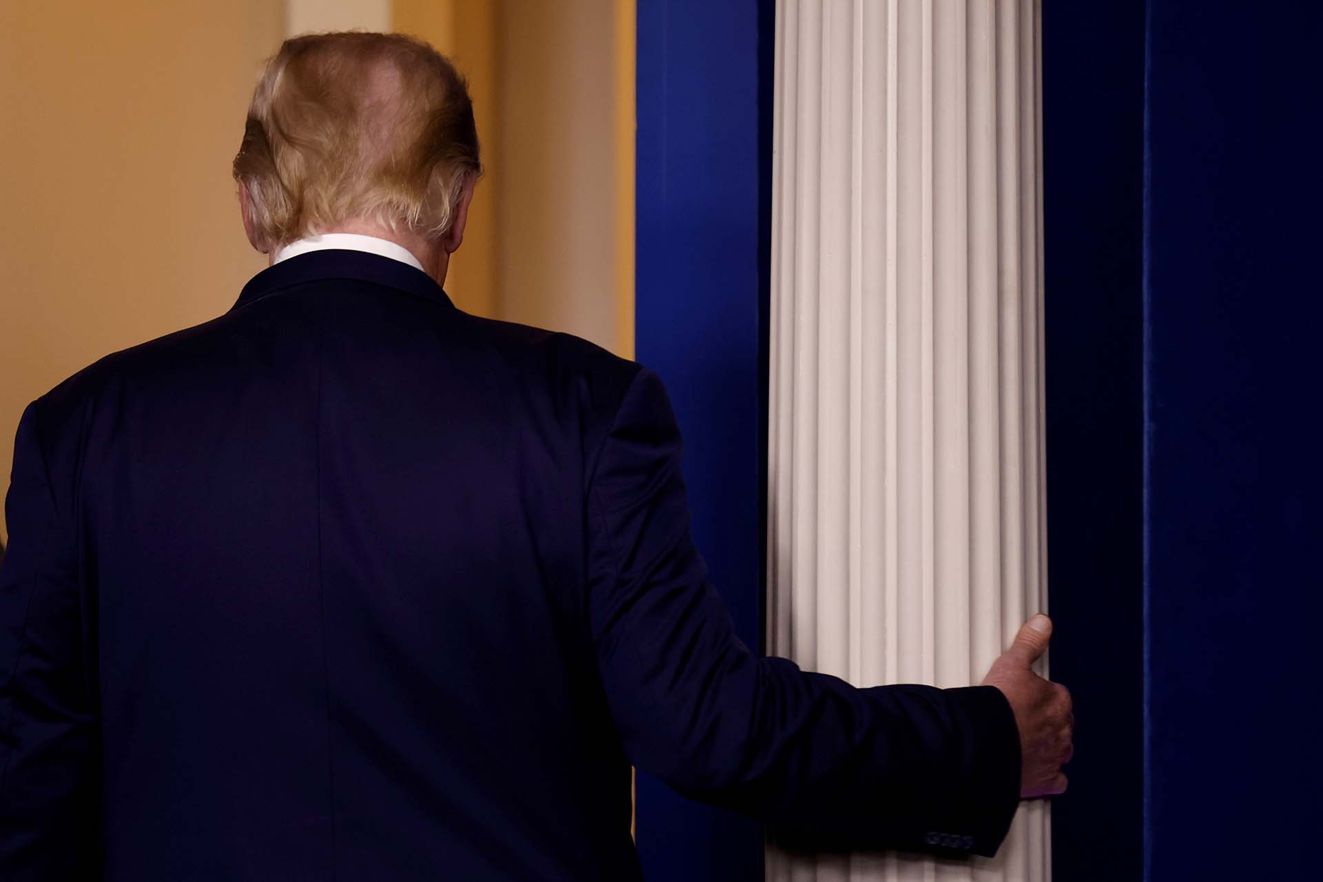 Donald Trump, después de hablar en la sala de prensa de la Casa Blanca sobre las demoras en el resultado de las elecciones en las que denunció fraude. (5 de noviembre)