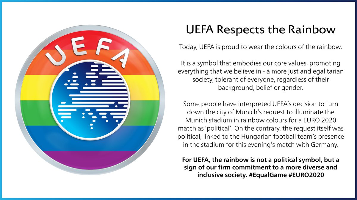 Uefa Utilizo Los Colores Del Arcoiris Como Respaldo A La Comunidad Lgbt Y Explico Por Que Impidio Iluminar El Estadio De Munich Infobae