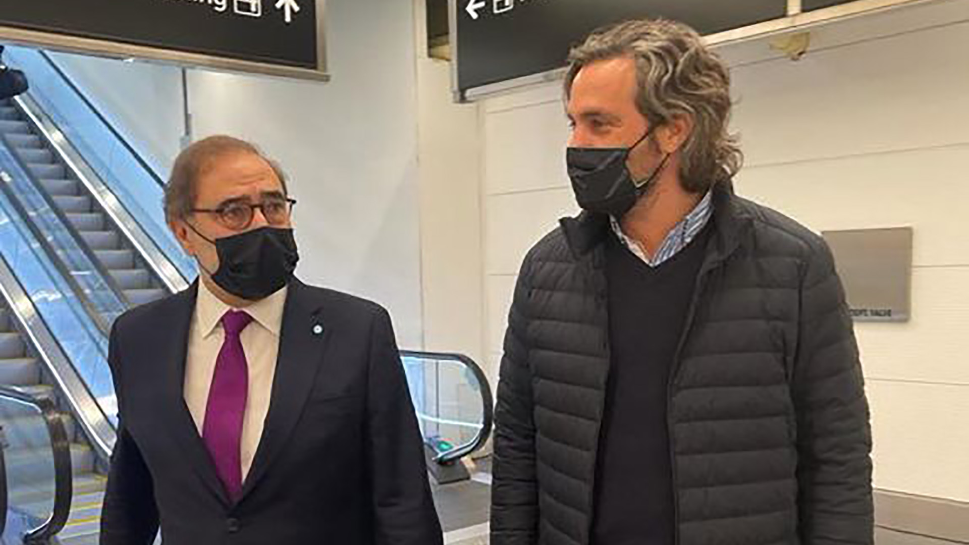 El embajador Jorge Arguello recibió al canciller Santiago Cafiero en el aeropuerto Ronald Reagan de Washington