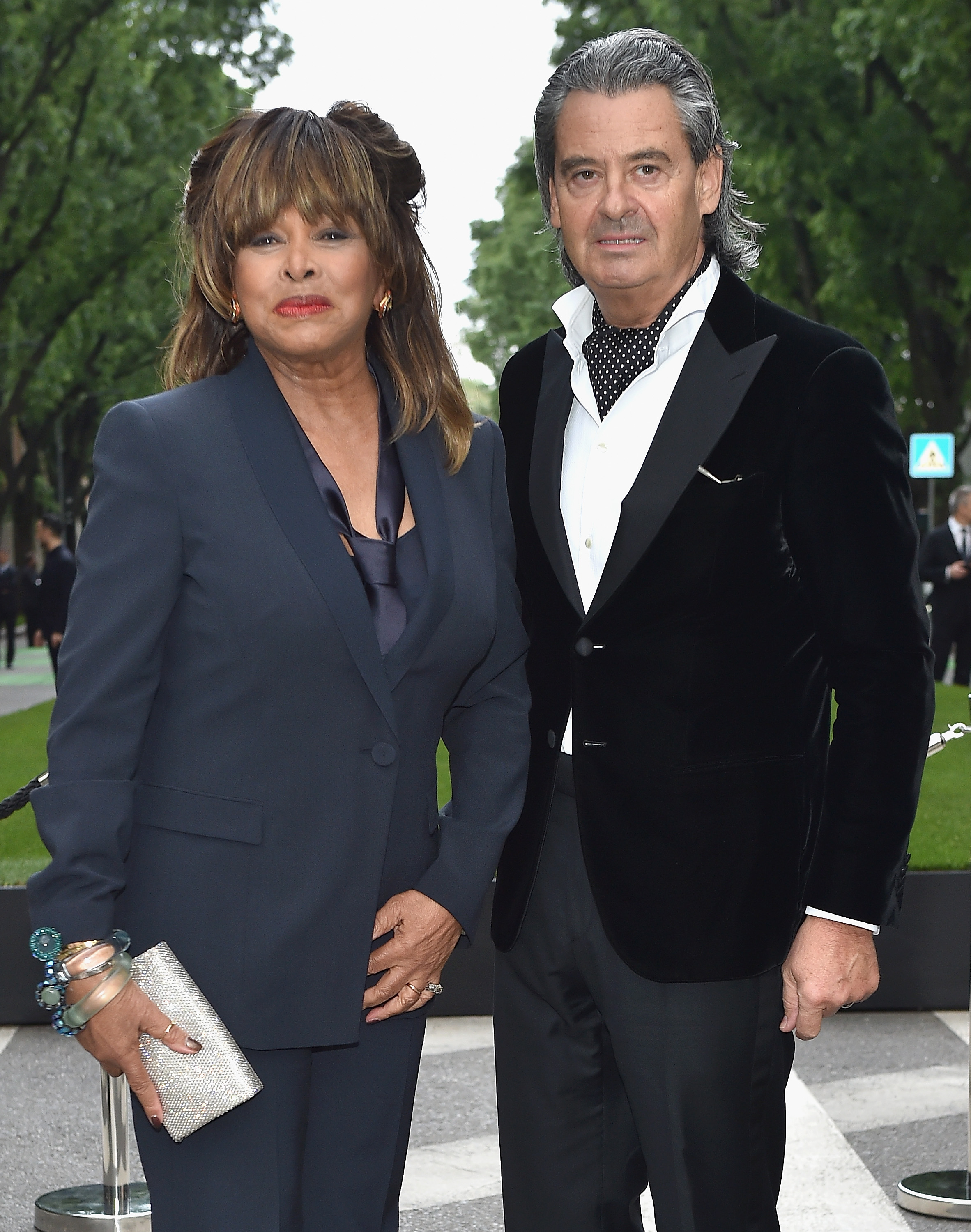 Tina Turner y Erwin Bach en un evento en Milán en 2015.  (Photo by Jacopo Raule/Getty Images  for Giorgio Armani)