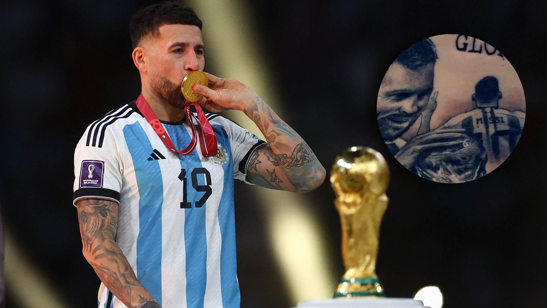 Emotivo mensaje de Nicolás Otamendi a Lionel Messi tras el tatuaje que se hizo