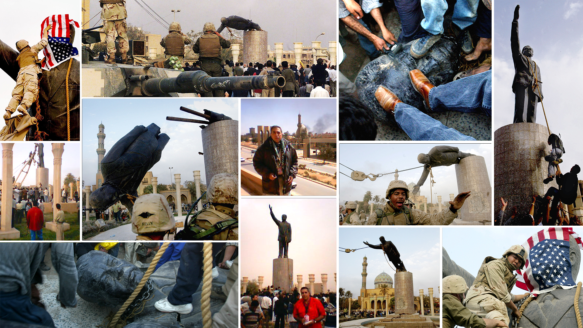 El tío se quedó con los pantalones bajos: cómo cayó la estatua y el régimen de Saddam Hussein