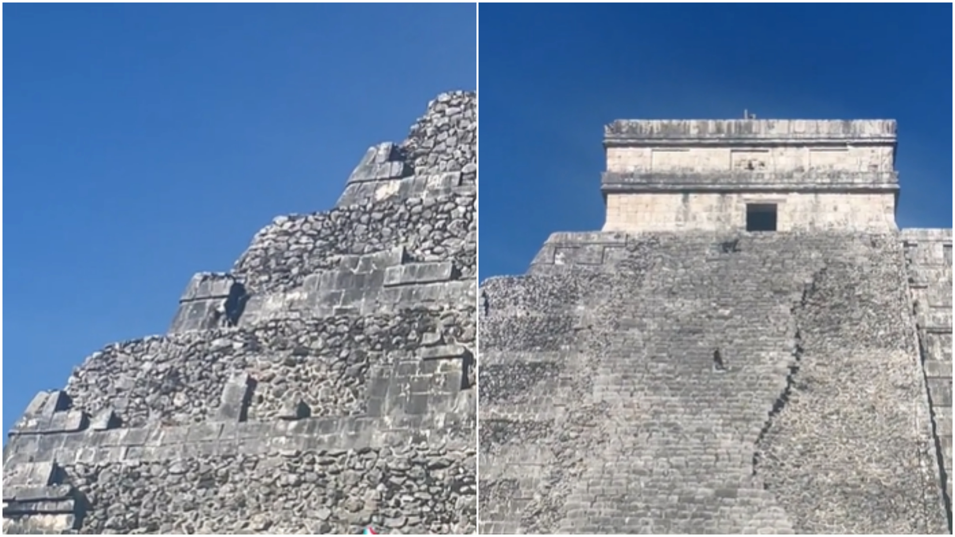 Turistas no, pero perros sí: captaron a dos animales trepando pirámide de Chichén Itzá