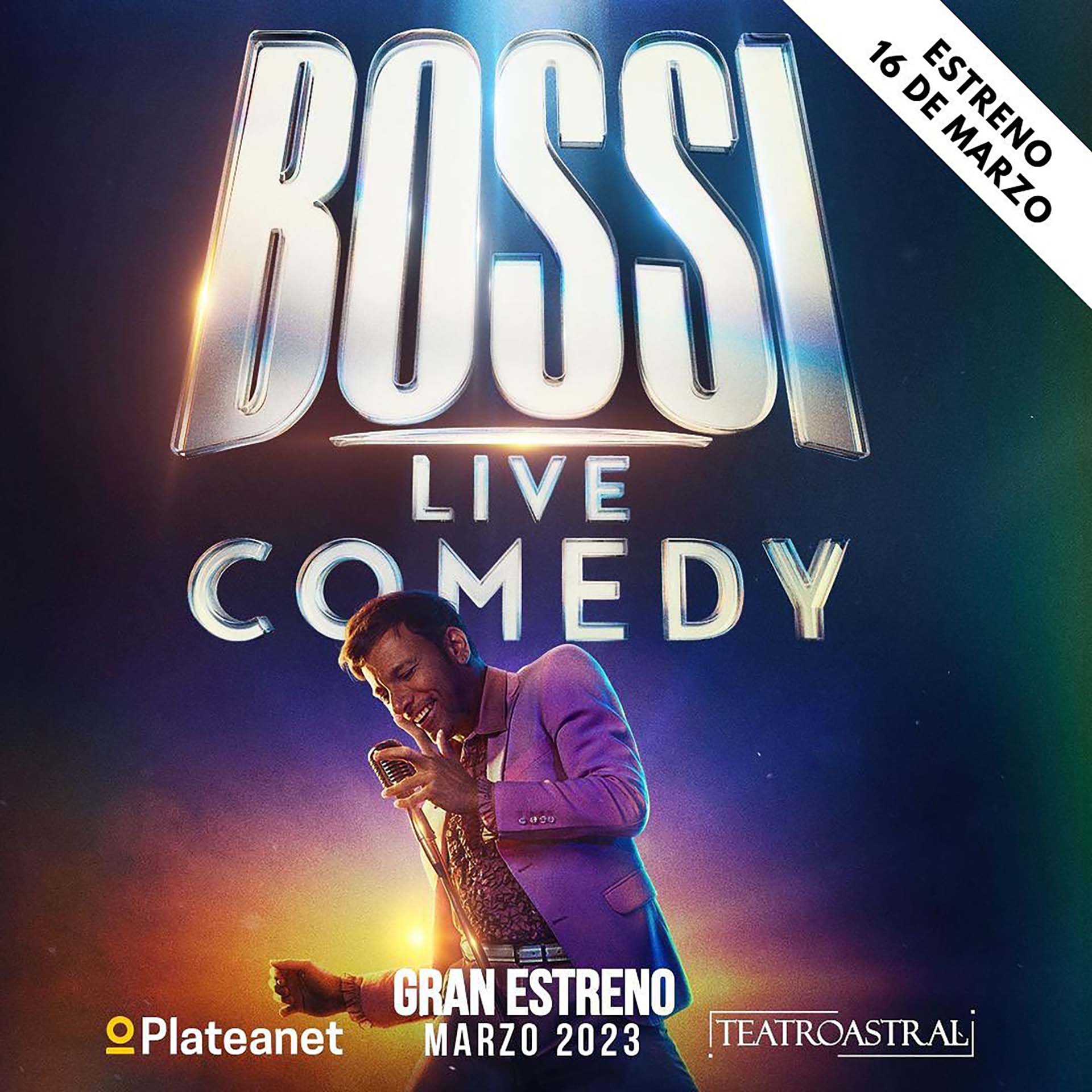 Martin Bossi estrena nuevo espectáculo,, "Bossi live Comedy",  el próximo 16 de marzo en el teatro Astral.
