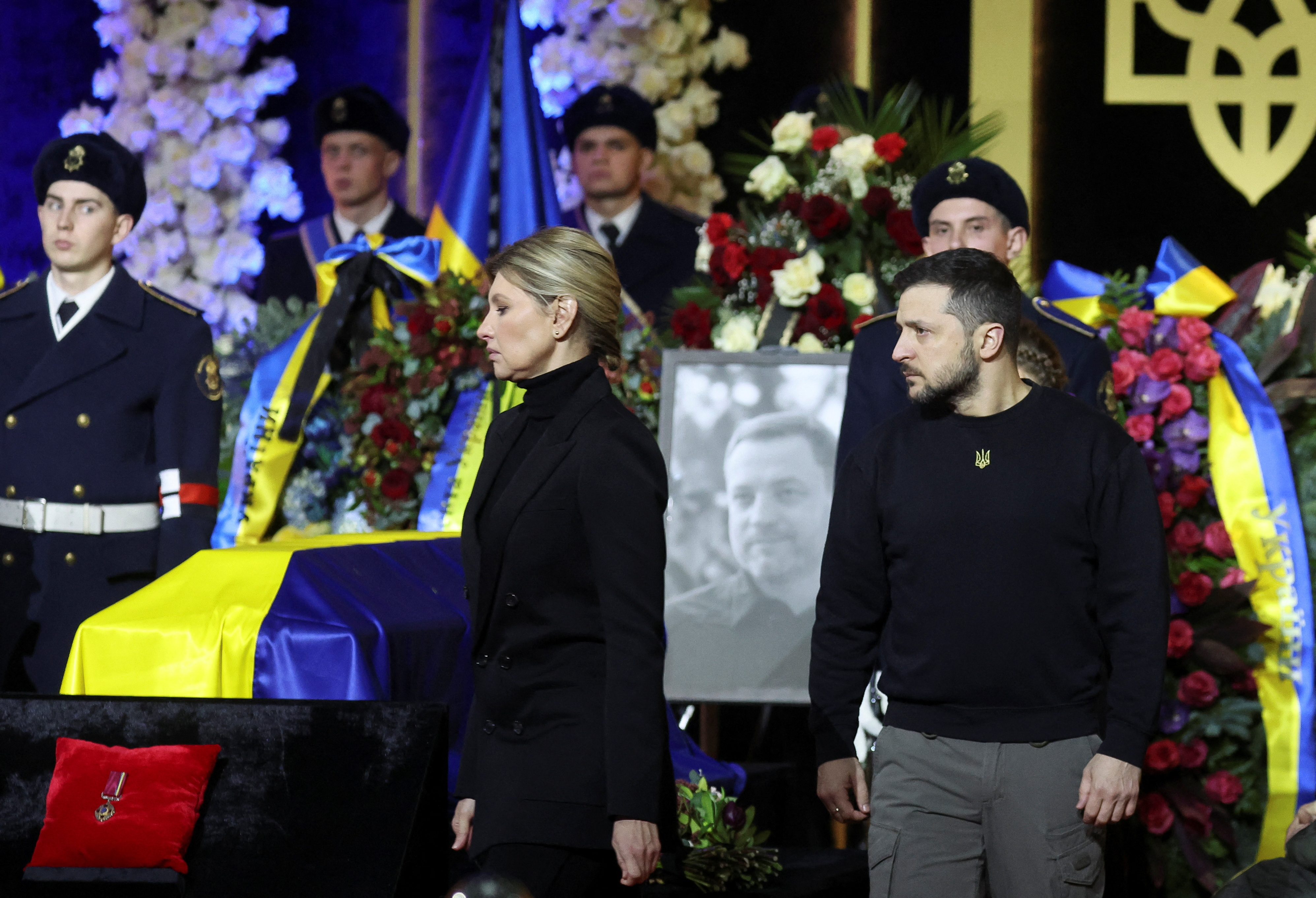 Ceremony in memory of those who died in the helicopter crash near kyiv, in kyiv, Ukraine, January 21, 2023. REUTERS/Nacho Doce