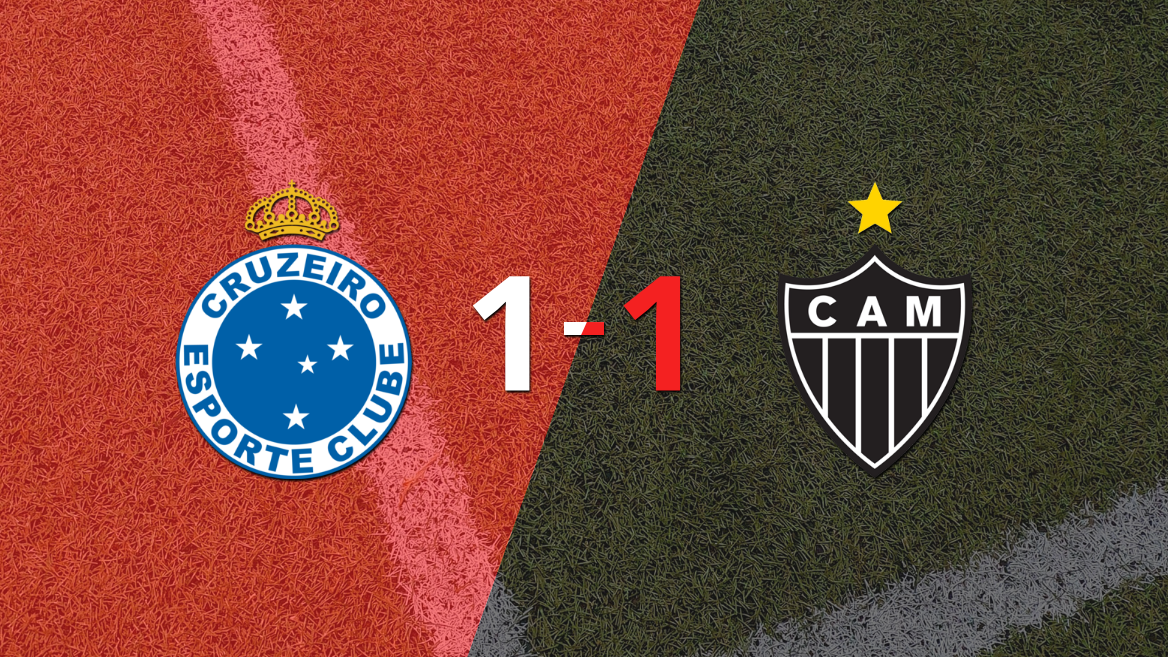 Con un empate 1-1 terminó el clásico Mineiro entre Cruzeiro y Atlético Mineiro