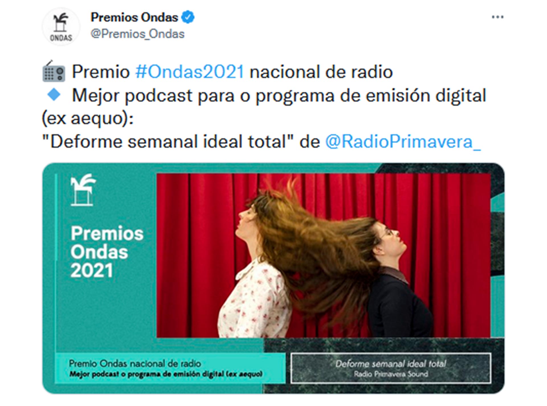 Lucía Lijtmaer ganó el premio "Ondas" 2021 por el podcast "Deforme semanal"