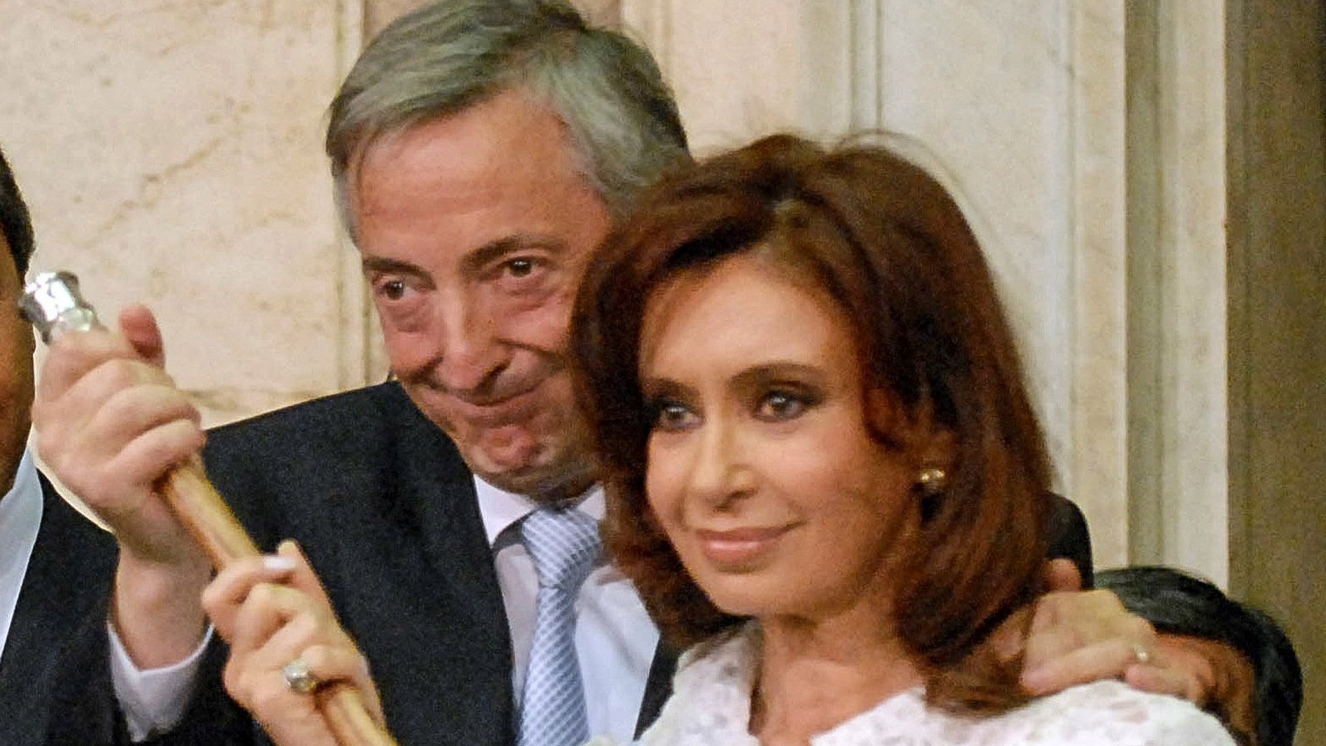 The group K revived the criticism of Néstor and Cristina Kirchner to the Fund (Photo NA: MARCELO CAPECE)