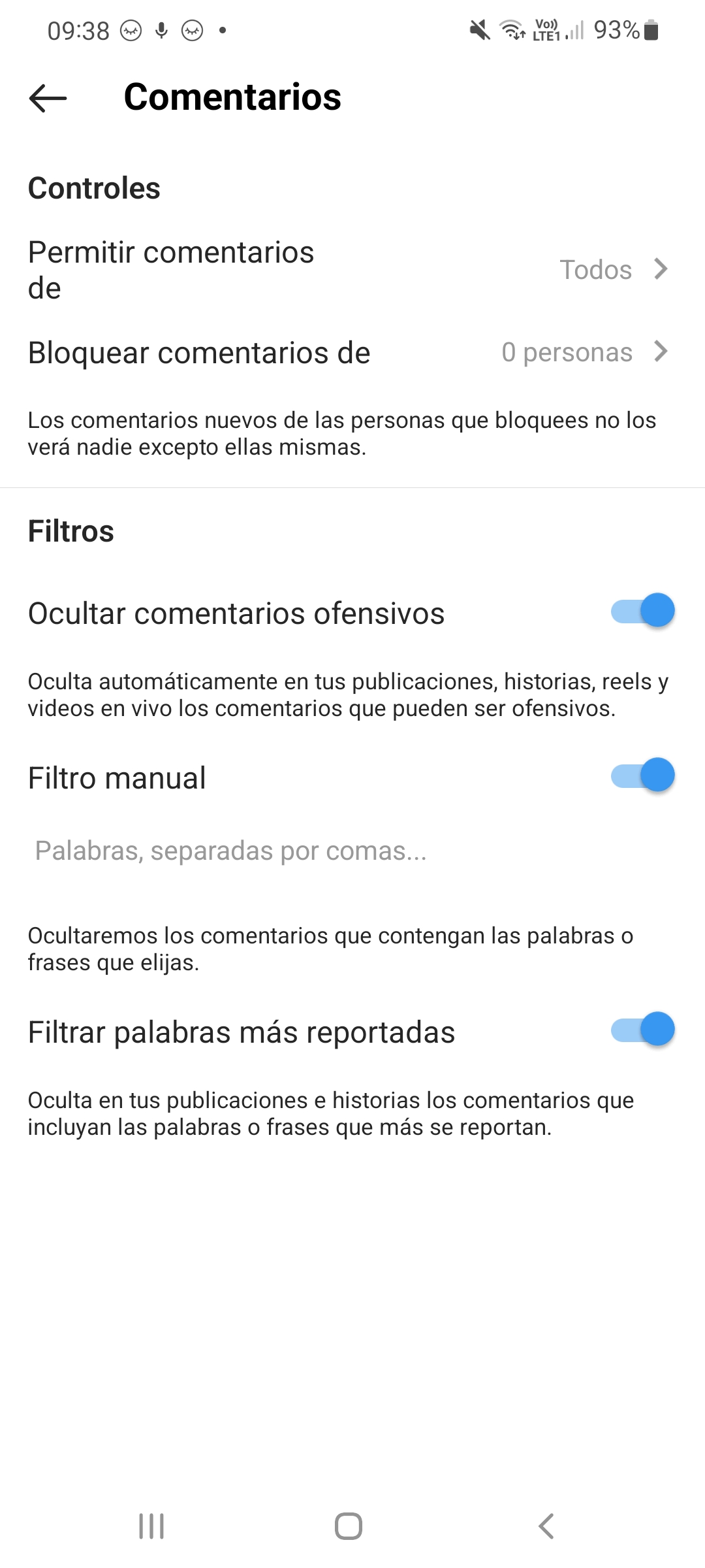 Es posible bloquear comentarios fácilmente