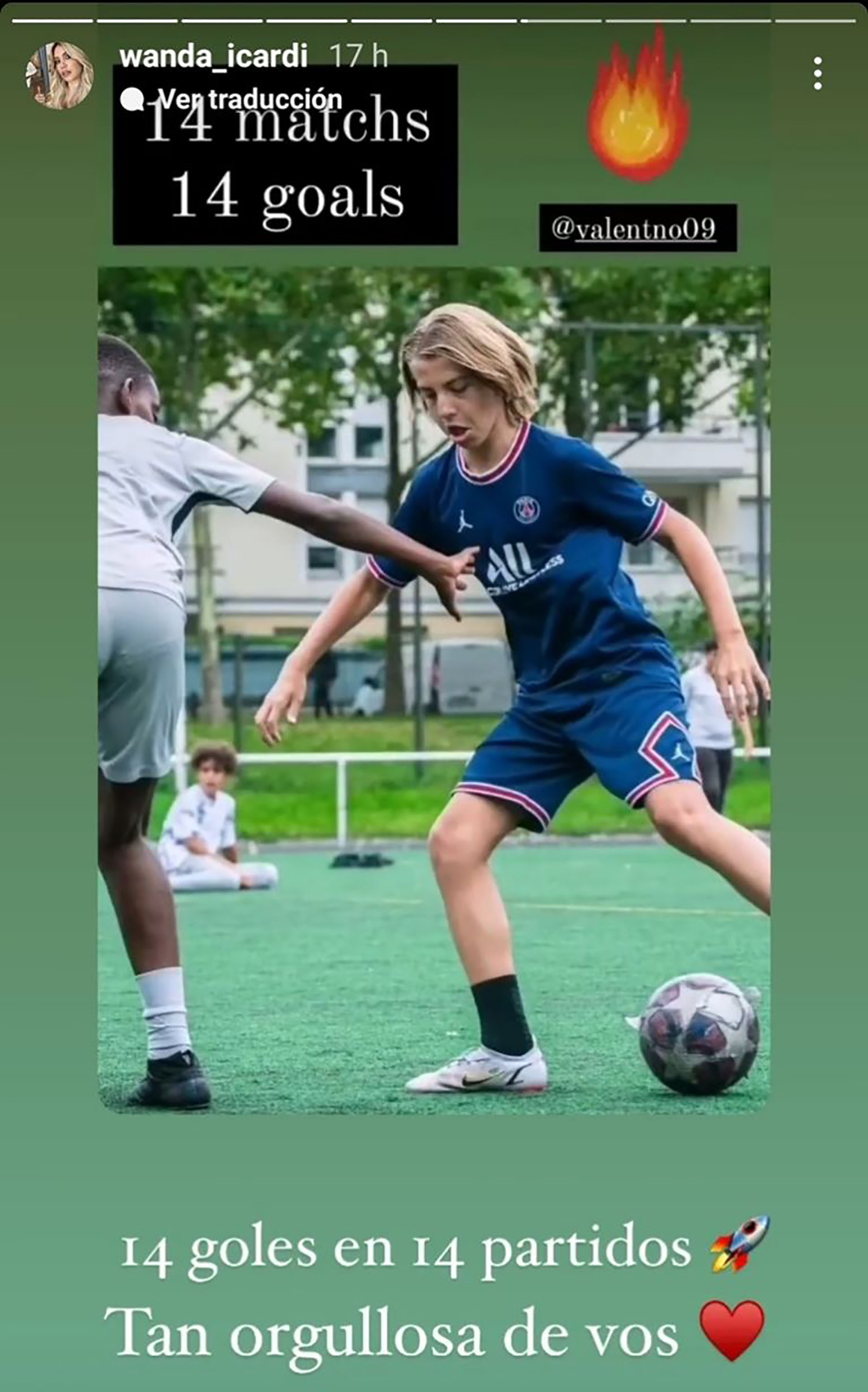 The impressive mark that the eldest son of Maxi Lopez and Wanda Nara reached on PSG U13 his best plays - Infobae