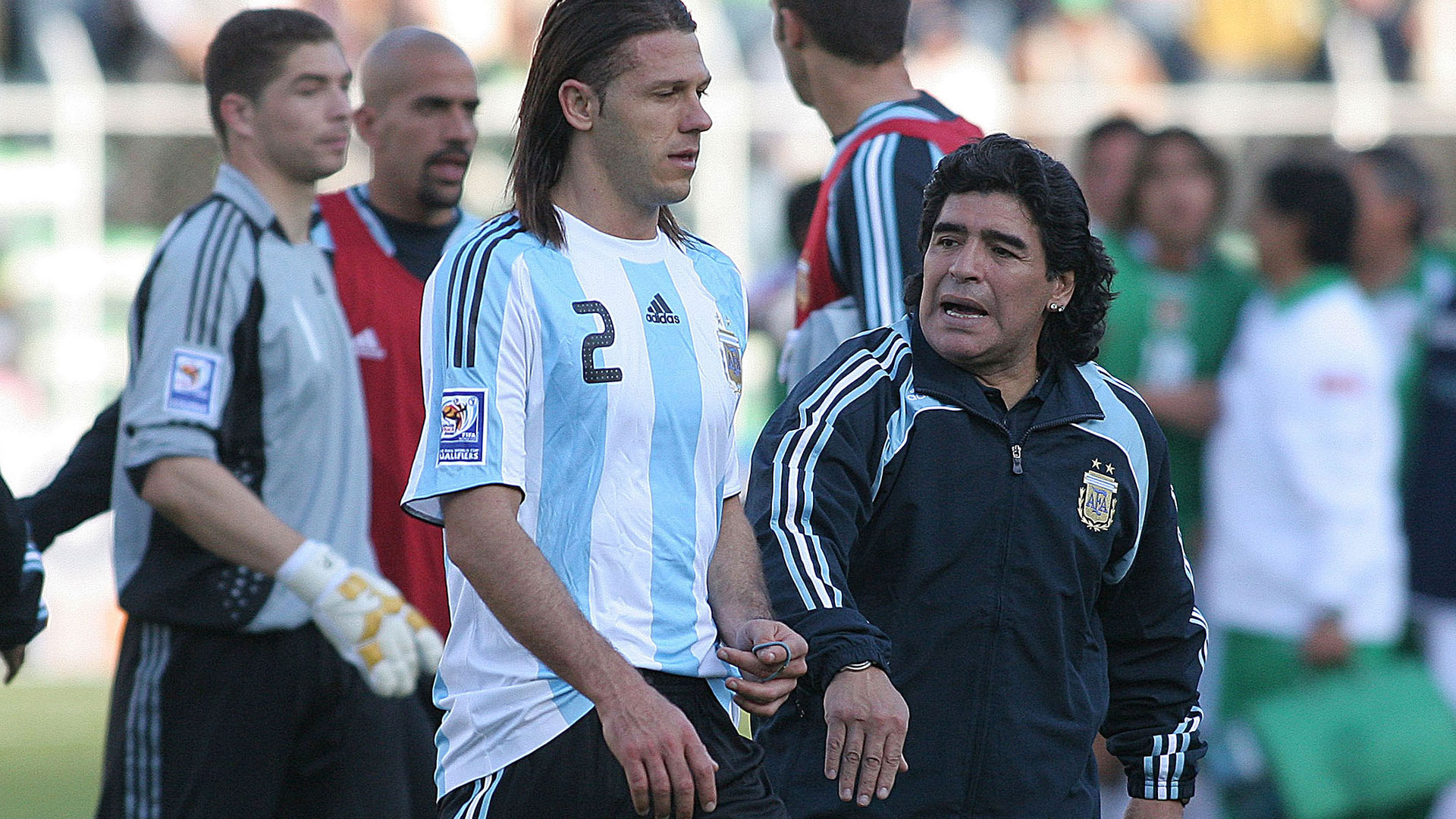 Maradona, técnico de la selección argentina en el histórico 6-1 de Bolivia (Foto Baires)