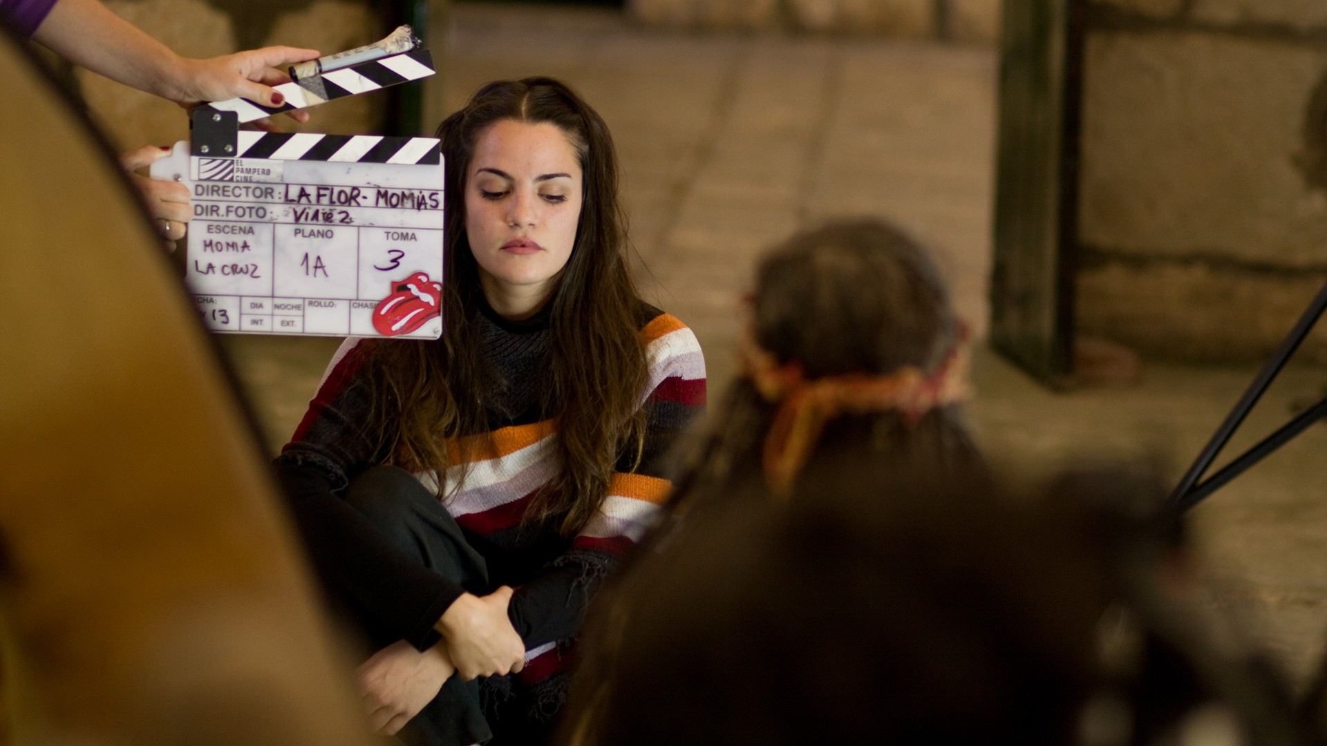 Pilar Gamboa, durante la filmación de "La flor", la premiada película de Mariano Llinás.