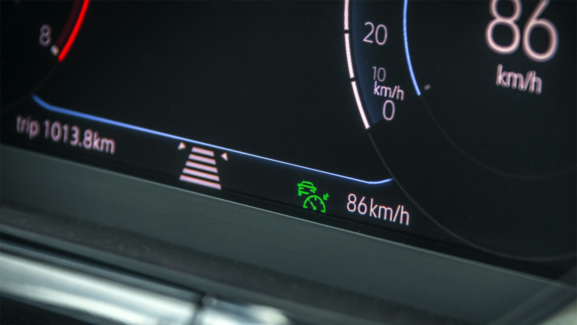 Adaptive cruise control measures and maintains the distance from the front to the car.  Previous cruise control did not require the driver to deactivate by stepping on the brake or operating it with the steering wheel.