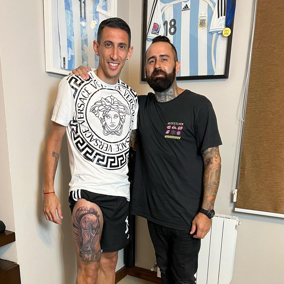 Ángel Di María se tatuó la copa del Mundial Qatar 2022