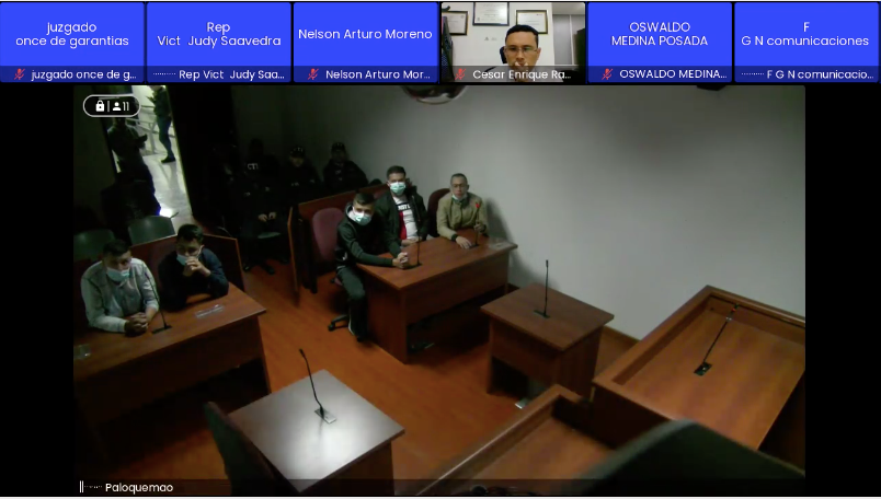 November 21, 2022. Hearing to legalize the arrest against police officers involved in the death of those involved in the death of Juan Pablo González, accused of abusing a minor on Transmilenio (Colprensa- Screenshot).